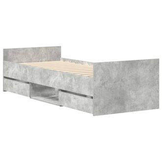 Berkfield Home Durable Bed Frame with Headboard & Footboard Concrete Grey 100x