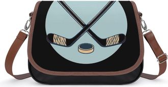 Generic Hockey Sticks Womens Crossbody Bag Fashion Shoulder Handbags Message Tote Bag with Adjustable Strap