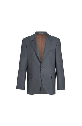 Brunello Cucinelli Super 150s virgin wool four season batavia twill blazer in Medium Grey at Nordstrom, Size 52 It