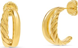 Bruno Magli Azzurra Gold Hoop Earrings