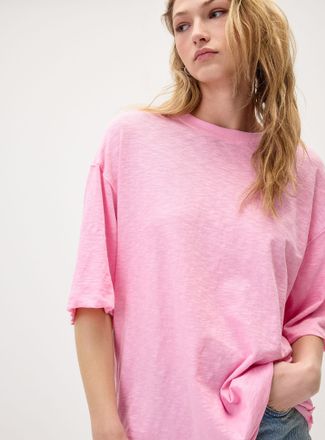 Twik Womens Scissor-cut hem slub T-shirt