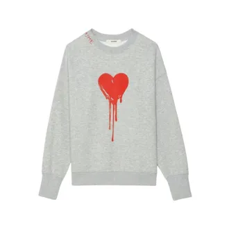 Zadig&Voltaire Round-neck Knitwear, female, Gray, Size: XS Oscar Sweatshirt