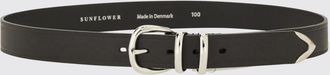 Sunflower Adjustable Smooth Leather Belt with Metal Pin Buckle