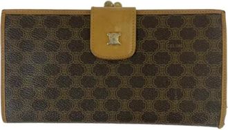 Celine Pre-owned Wallets, female, Brown, Size: ONE SIZE Pre-owned Macadam Triomphe PVC Long Wallet