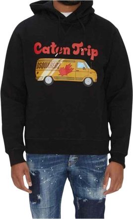 Dsquared2 Stijlvol Sweatshirt - Heren - Hoodies - Zwart - L - Hoodies & sweatvesten