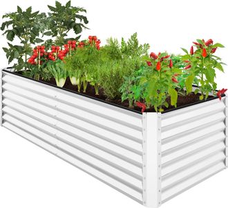Best Choice Products 8x4x2ft Outdoor Metal Raised Garden Bed for Vegetables Flowers Herbs