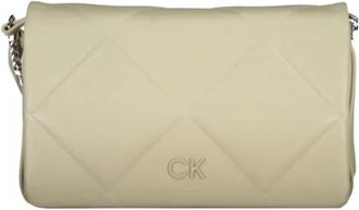 Calvin Klein Quilted Schoudertas - Dames - Schoudertassen - Beige - ONE Size - Leer - Tassen