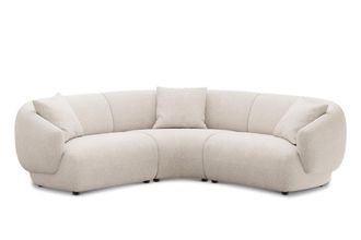Castlery Auburn Sectional Sofa Customized, (Performance Boucle) Cream, Spill Resistant, Modular for Sofas by Castlery