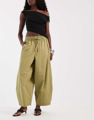 Asos pantaloni balloon oversize kaki-Verde