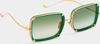 Anna-Karin Karlsson White Moon Square Acetate & Stainless Steel Sunglasses