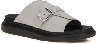 Alexander McQueen Mens Buckle Slide Sandals Ash Grey