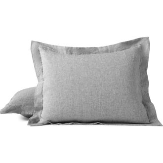 Coyuchi Relaxed Organic Linen Pillow Sham in Slate Chambray at Nordstrom, Size Standard