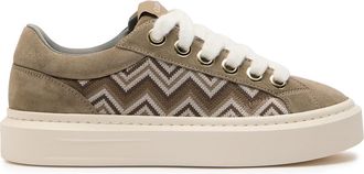 Cleens Ace Chevron-knit Suede Sneakers - Beige - 8.5 (IT42.5 / UK8.5)