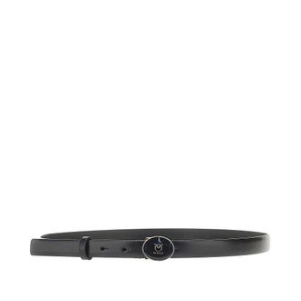 Pinko Leather belt with enameled buckle Woman XS