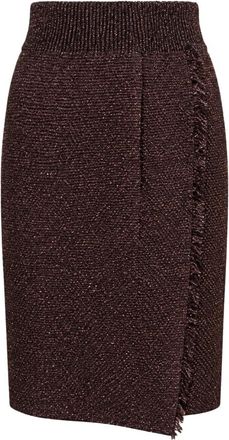 Akep Gonna Midi a Maglia Avvolgente - - Skirts - Donna - Marrone - M