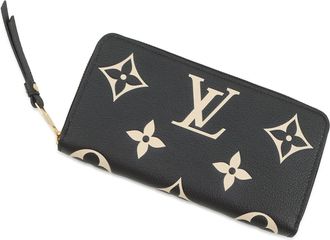 Louis Vuitton Monogram Empreinte Beige Black Noir Monogram Empreinte Long Wallet (Bi-Fold) (Pre-Owned)