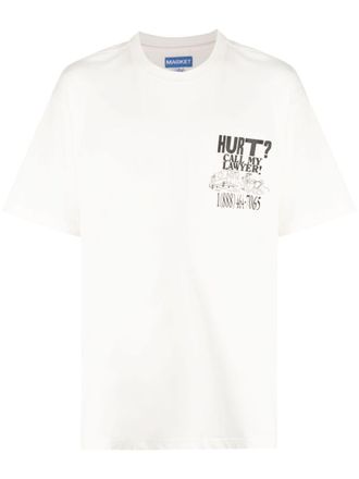 Market graphic-print cotton T-shirt - men - Cotton - M - White