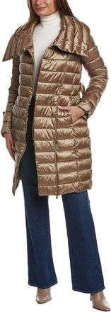Via Spiga Asymmetrical Belted Puffer Coat