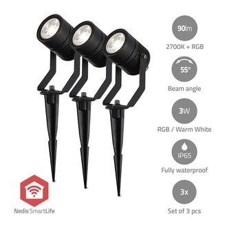 Nedis Pricenet L&aacute;mpara De Exterior Smartlife Negra Lote De 3