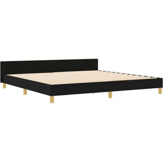 vidaXL Bed Frame with Headboard Black 200 x 200 cm Fabric Vidaxl