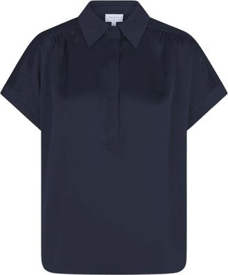 Dante6 Dames, Blouses & Shirts, Blauw, Maat: M Satijn