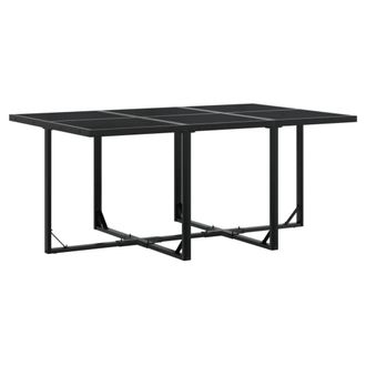 Berkfield Home Beautiful 7 Piece Garden Dining Set Black Poly Rattan
