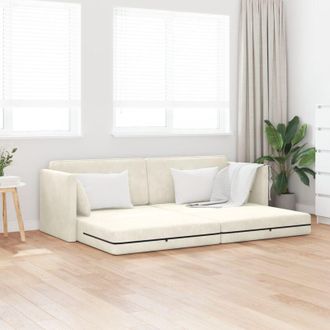 vidaXL Divano letto Crema 213 x 70 x 77 cm Velluto vidaXL
