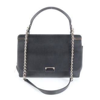 Cartier Black Leather Handbag Shoulder Bag Tote Bag (Pre-Owned)