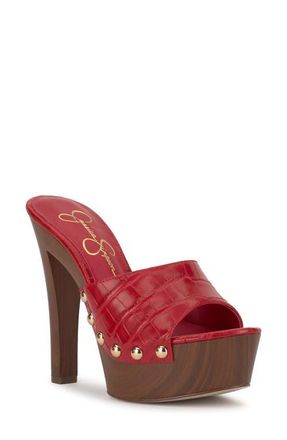 Jessica Simpson Cynlia Platform Slide Sandal in Red Muse at Nordstrom, Size 6