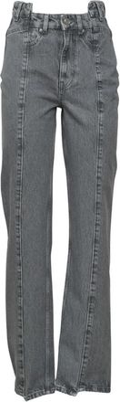 Ganni Straight Jeans - Dames - Regular Fit Jeans - Grijs - W27 - Katoen - Jeans