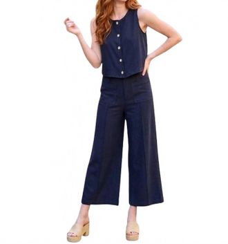 Entro Paula Vest & Pant Set In Navy
