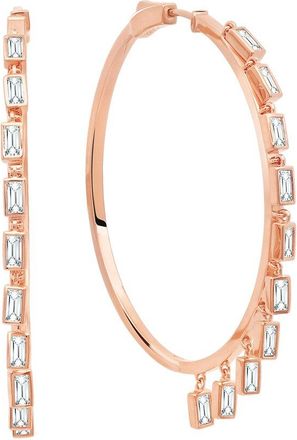 Crislu 18K Rose Gold Over Silver CZ Earrings