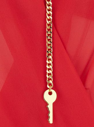 Elisabetta Franchi Womens Georgette Top Red Viscose Tops
