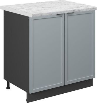 Vicco Armario Bajo Para Fregadero Fame-line, Azul Claro-gris, 80 Cm, Et M&aacute;rmol Vicco