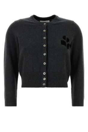 Isabel Marant Charcoal Cotton Blend Lona Cardigan