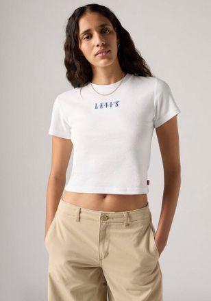 Levi's Print-Shirt LEVIS GR ESSENTIAL SPORTY TEE, Damen, Gr. XL (42), weiss (ess sport serif 1873 wei&szlig;), Single Jersey, Obermaterial: 100% Baumwolle, bedruck