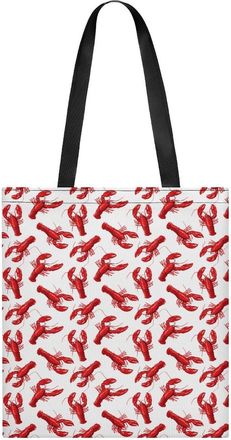 Generic Shrimp Print Tote Bag for Women Men Shoulder Bags Purses Pouch Handbags
