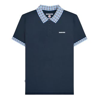 Lambretta Heren Gingham Big & Tall Polo Shirt (Marineblauw)