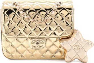 Chanel Zaino Hollywood Boulevard in pelle metallizzata trapuntata con portamonete a stella - Oro