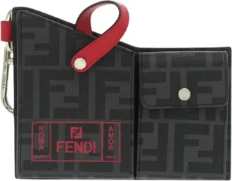 Fendi Pre-owned Wallets, male, Black, Size: ONE SIZE Pre-owned Canvas Key-holder