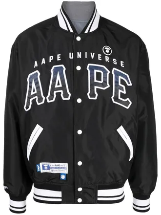 Aape By A Bathing Ape logo-patch bomber jacket - men - Polyester - S - Black