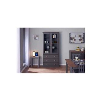 ebuy24 Ebuy24 - Inter Link - Vetrina - Credenza - Stoviglie - Mobile da pranzo - Stile country - Legno massiccio fsc - 2 ante - 3 cassetti - Luzerna 10