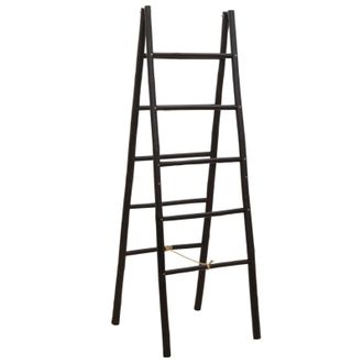 vidaXL Escalera De Manta De Doble Cara Negro 50 X 50 X 159 Cm Bamb&uacute; Vidaxl