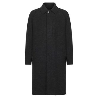 Harris Wharf London Single-Breasted Coats, male, Gray, Size: XL Grey Wool Coat Stylish Fashion