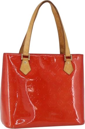 Louis Vuitton Houston Handbag Monogram Vernis Red Patent_Leather Handbag (Pre-Owned)