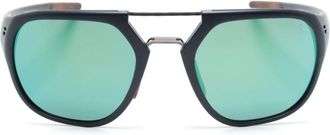 Tag Heuer pilot-frame sunglasses - unisex - Acetate - 53 - Blue