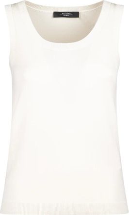 Max Mara Sleeveless Tops, female, White, Size: XS Stretch Viscose Top