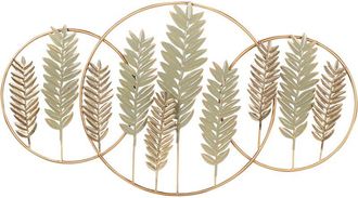 Beliani Beliani - Decoraci&oacute;n De Pared Moderna De Hierro Hecho A Mano Adorno Dorado Y Verde Copernicium