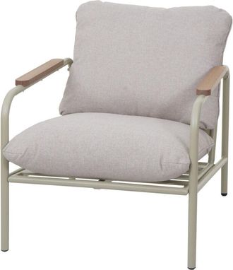 Hhg [nunca Usado] Silla De Jard&iacute;n De Aluminio Hhg-591, Silla De Exterior Silla De Jard&iacute;n, Tejido/textil Olefina (205 G/m&sup2;), Tapizado Verde Claro Beige