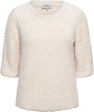 &Co Woman Pullover met ronde hals - Dames - Ronde hals truien - Beige - XS - Polyester - Truien & Vesten